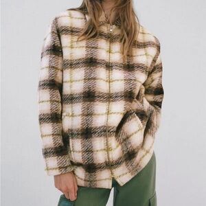 Aritzia Wilfred free Lyon wool plaid shacket